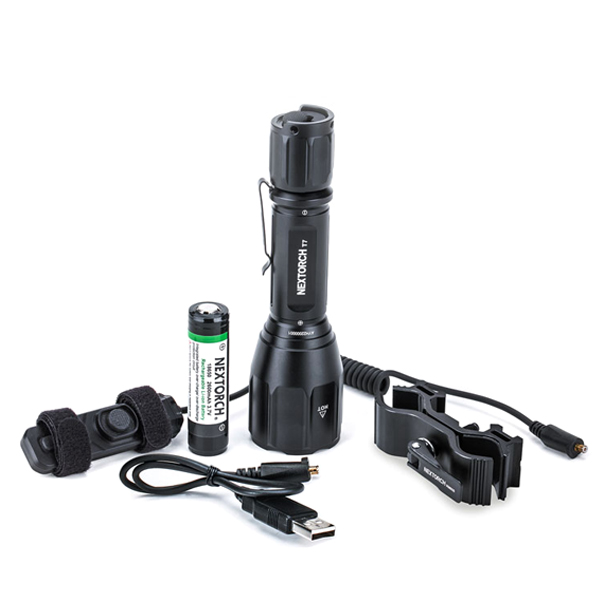 T7 900루멘 510미터 롱샷 사냥세트 충전식 랜턴