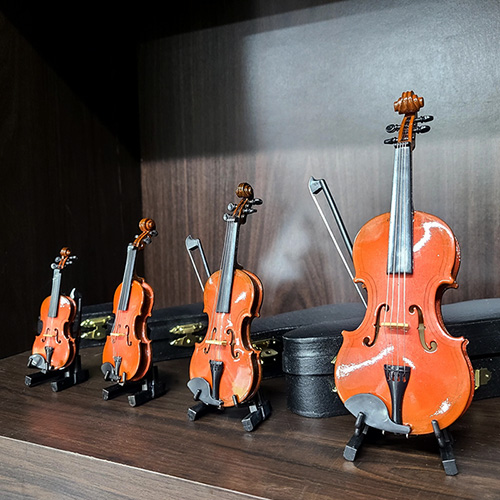 오렌지홀 우드 제작 디테일 미니어처 바이올린/악기가방 포함